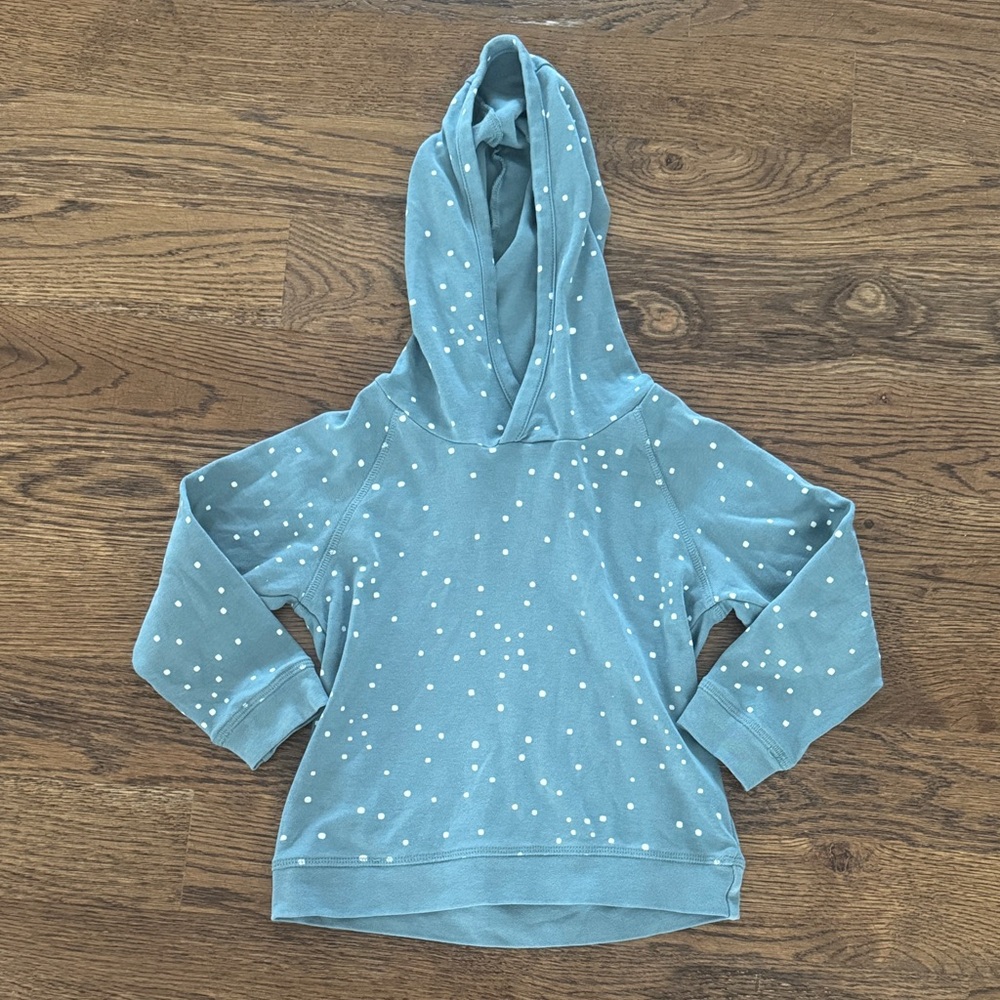 Colored Organics Blue Hooded Sweatshirt with White Dot Print